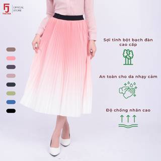 Chân váy nữ dáng dài kiểu xếp ly free size dài 82cm Thái Hòa CVW1826-C01